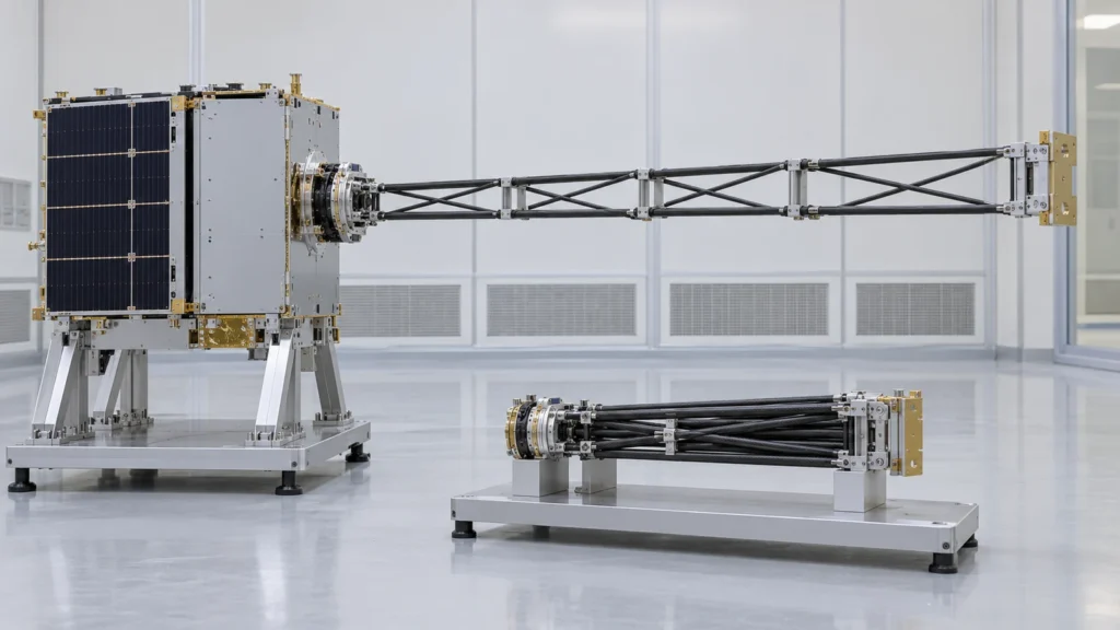 Deployment Starts Before the Antenna Boom Leaves Its Stowed Position